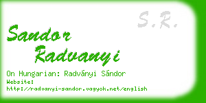 sandor radvanyi business card